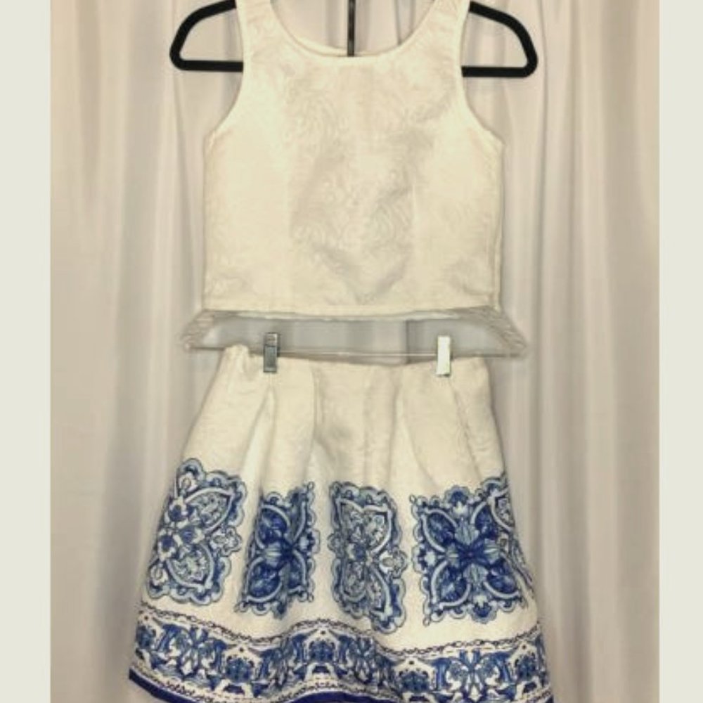 JUST G Girls Sz 10/11 Top and Pleated Skirt